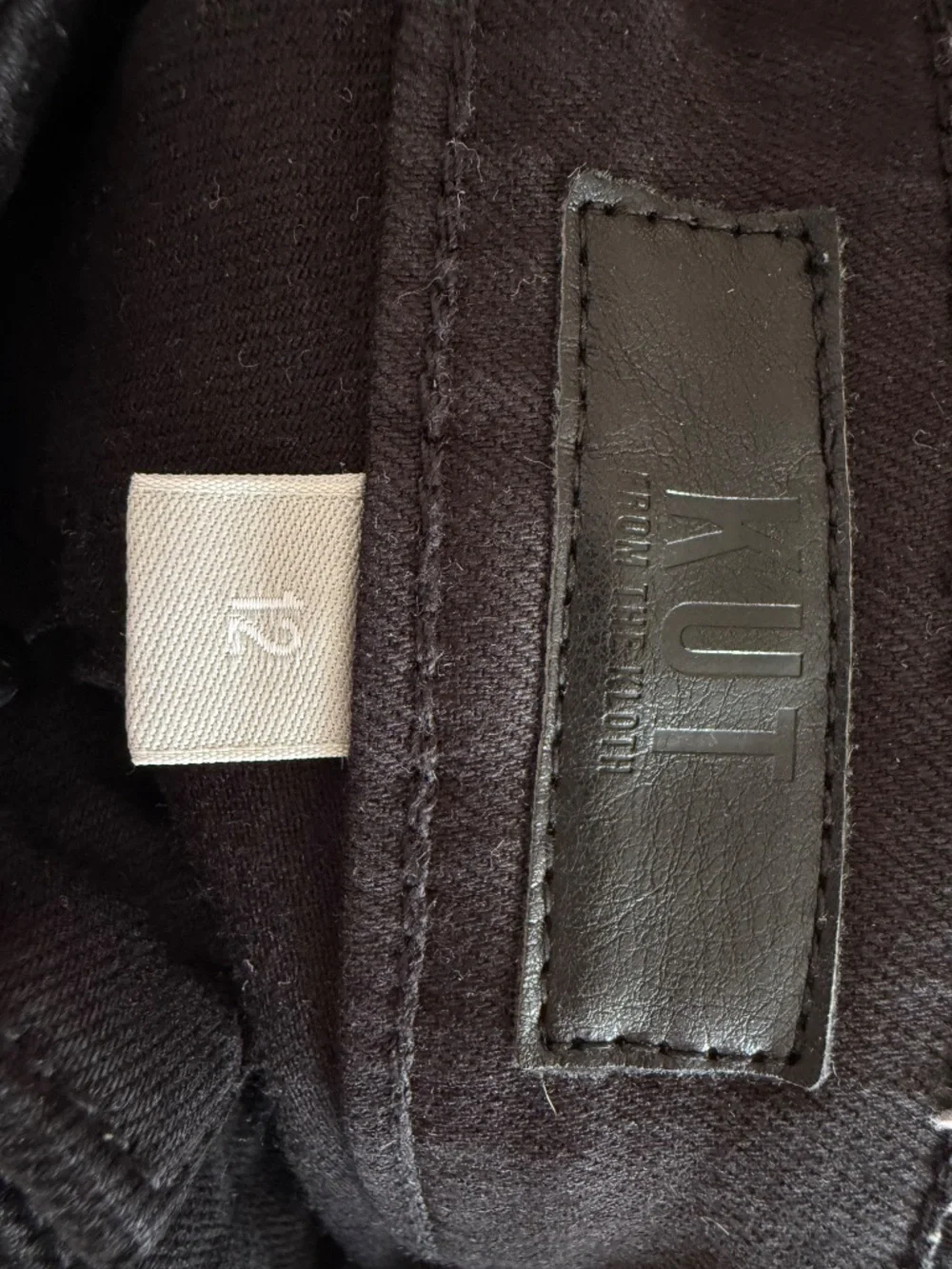 Kut From The Kloth Jane Long Short w/ Fray Hem, Black, Size 12